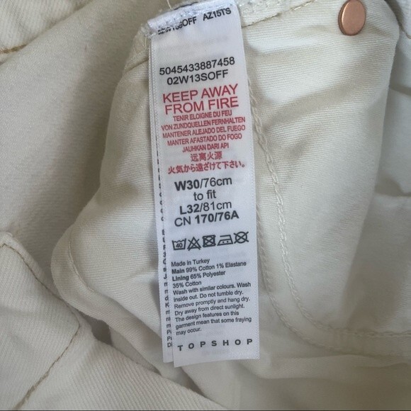 Topshop Straight white Jeans size 30 - Picture 9 of 10